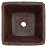 Alternative View of Premier Copper Products 15" Square Copper Bathroom Sink, Oil Rubbed Bronze, VSQ15SKDB