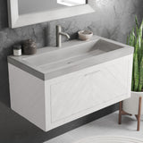 Native Trails 36" Vintner's Floating Wall Mount Vanity Base with Drawer in Blanc, VNW200