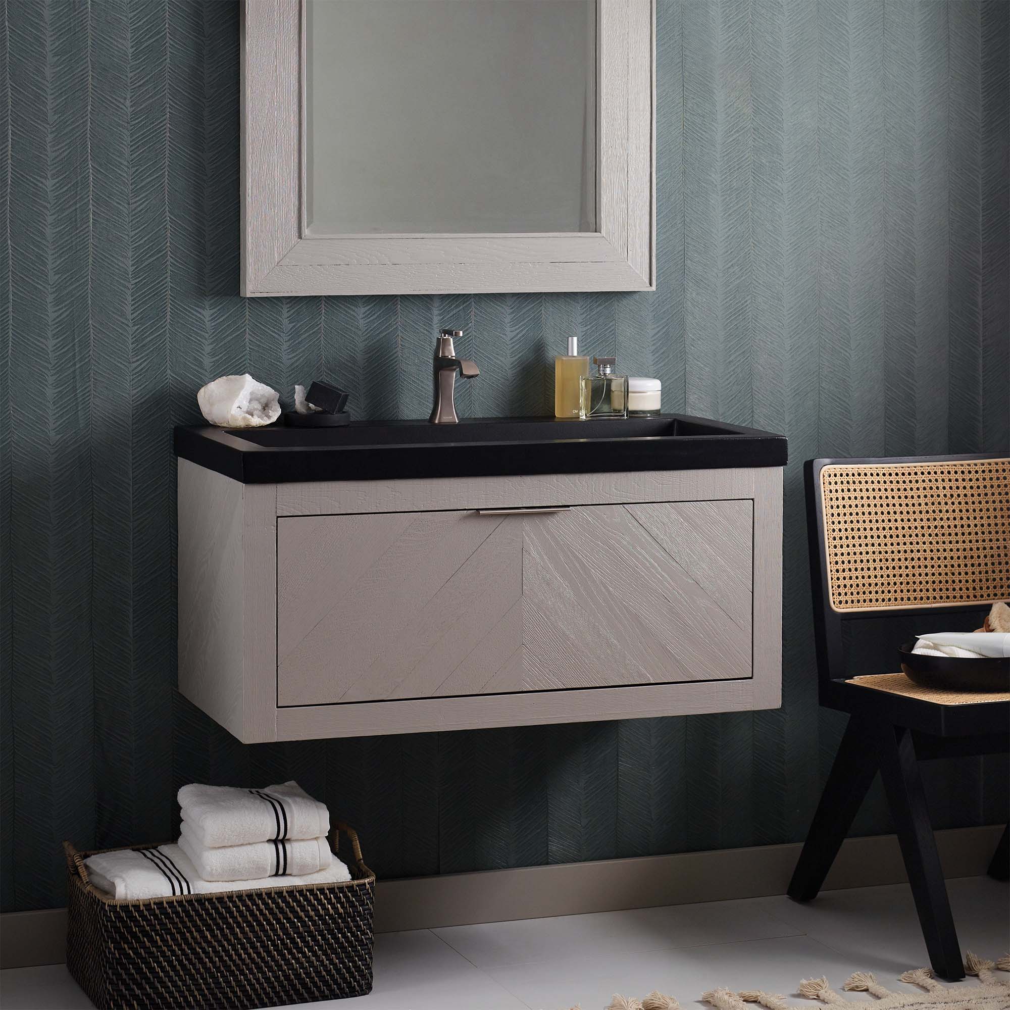 Native Trails 36" Vintner's Floating Wall Mount Vanity Base with Drawer in Grigio, VNW207