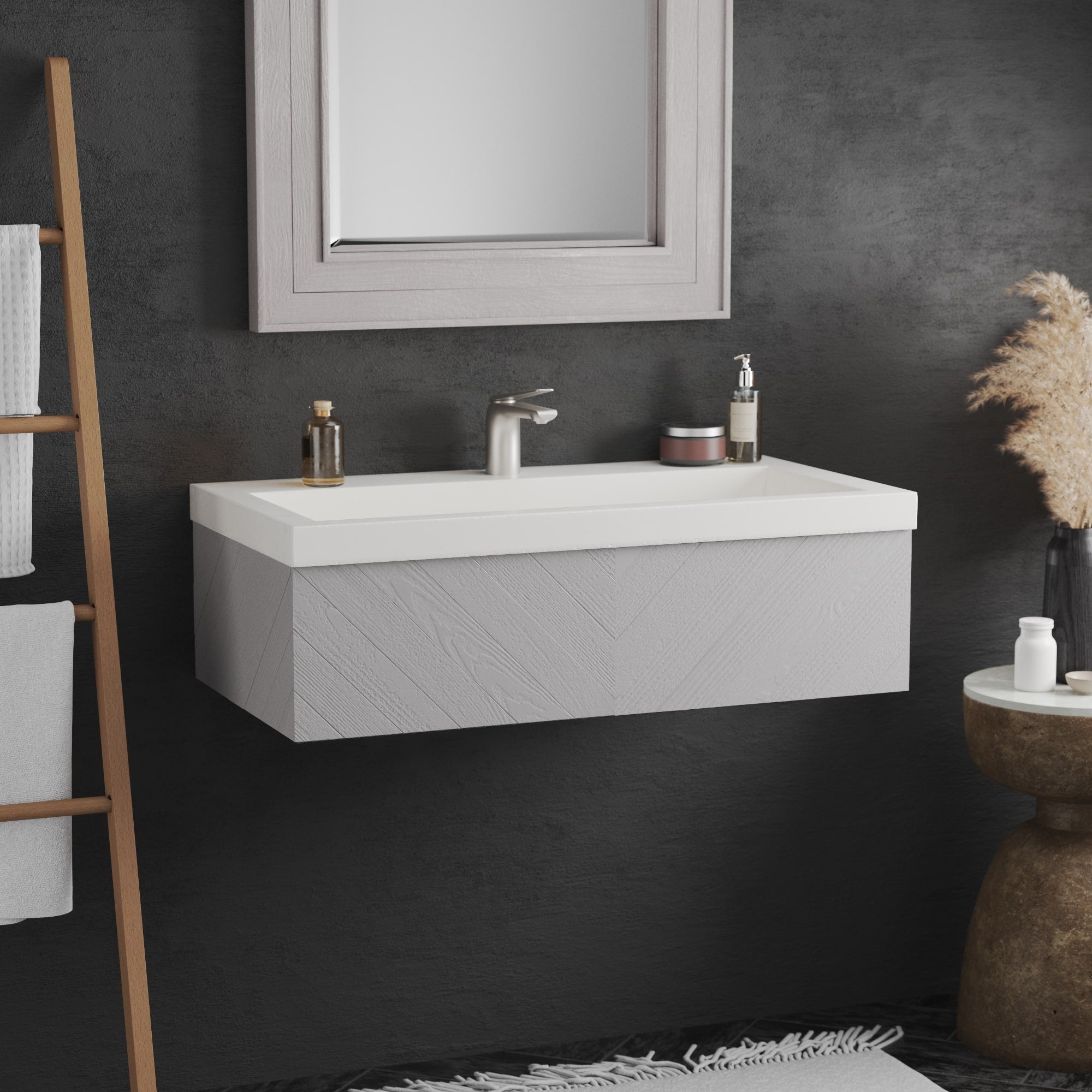Native Trails 36" Vintner's Floating Wall Mount Vanity Base in Grigio, VNW197