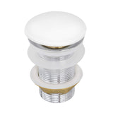 Main Image of Ruvati White Ceramic Top Push Pop-up Drain for Bathroom Sinks without Overflow- RVA5102WH