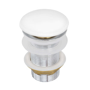Alternate Image for Ruvati White Ceramic Top Push Pop-up Drain for Bathroom Sinks without Overflow- RVA5102WH