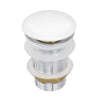 Ruvati White Ceramic Top Push Pop-up Drain for Bathroom Sinks without Overflow- RVA5102WH