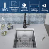 Karran Elite Workstation 15" Undermount Stainless Steel Workstation Kitchen Sink with Accessories, 16 Gauge, WS-31-PK1