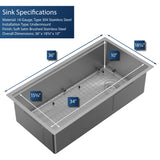 Karran Elite Workstation 36" Undermount Stainless Steel Workstation Kitchen Sink with Accessories, 16 Gauge, WS-38-PK1