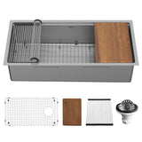 Karran Elite Workstation 39" Undermount Stainless Steel Workstation Kitchen Sink with Accessories, 16 Gauge, WS-39-PK1