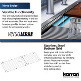 Karran Elite Workstation 45" Undermount Stainless Steel Workstation Kitchen Sink with Accessories, 16 Gauge, WS-90-PK1