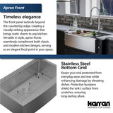 Karran Elite Workstation 33" Stainless Steel ADA Workstation Farmhouse Sink with Faucet and Accessories, 16 Gauge, WSA-45-PK2