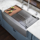 Karran Elite Workstation 36" Stainless Steel Workstation Farmhouse Sink with Accessories, 16 Gauge, WSA-46-PK1