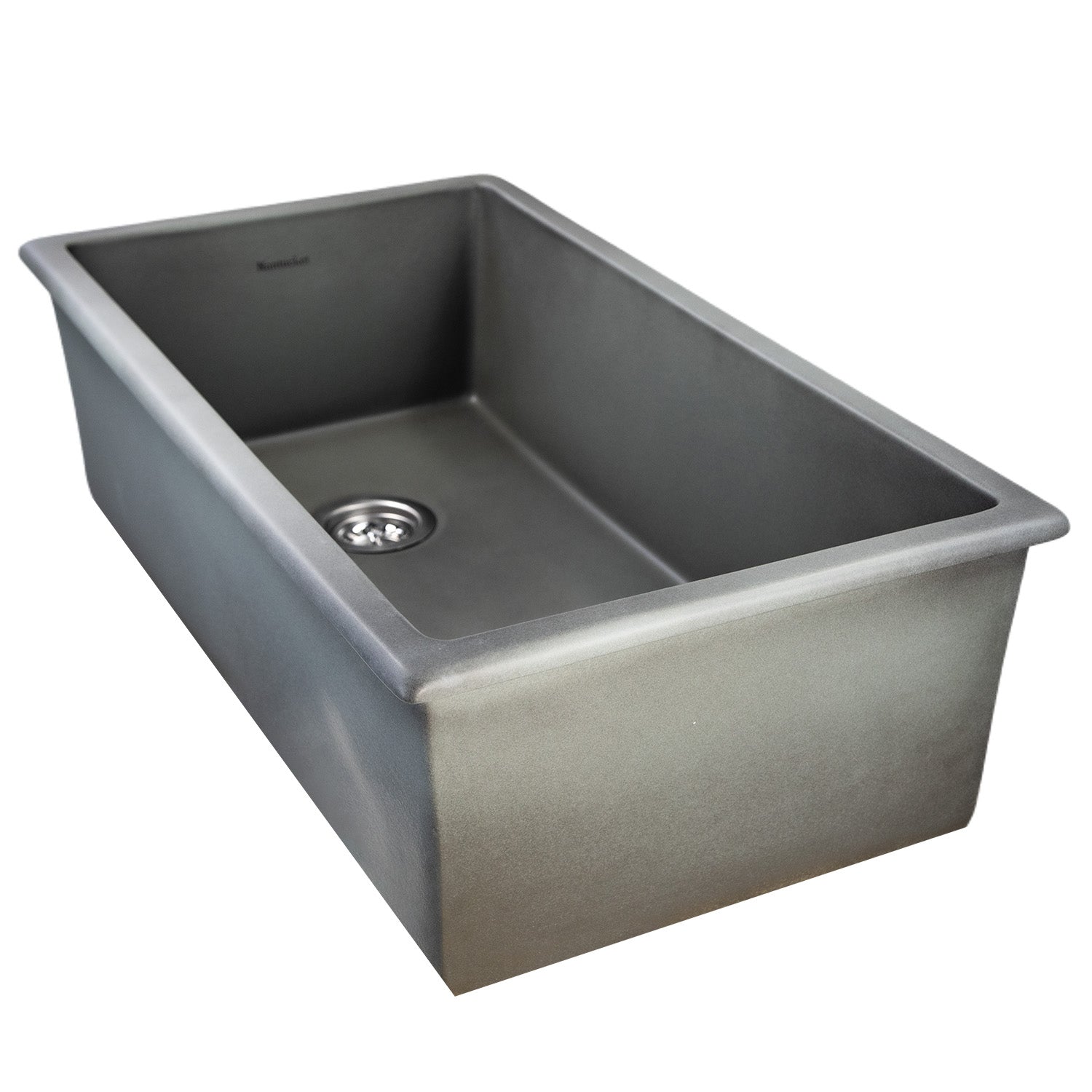 Nantucket Sinks Cape 34" Dual Mount Fireclay Kitchen Sink with Accessories, Concrete Grey, Wellfleet-3419Concrete