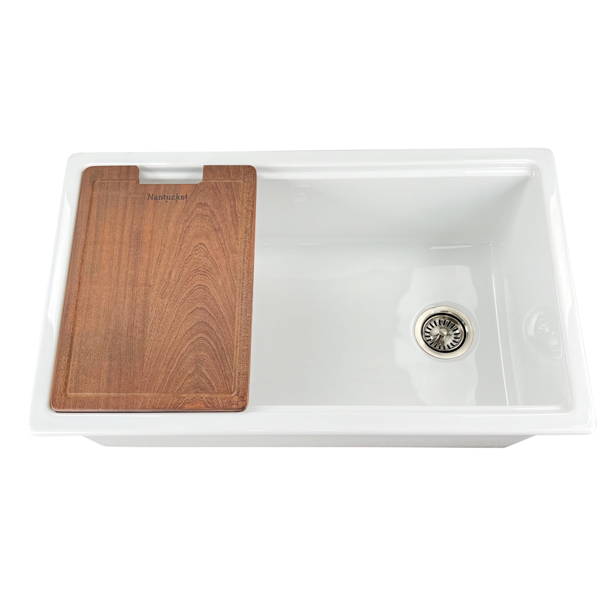 Alternate Image for Nantucket Sinks Cape 33" Dual Mount Fireclay Kitchen Sink with Accessories, White, Wellfleet-PS3320W