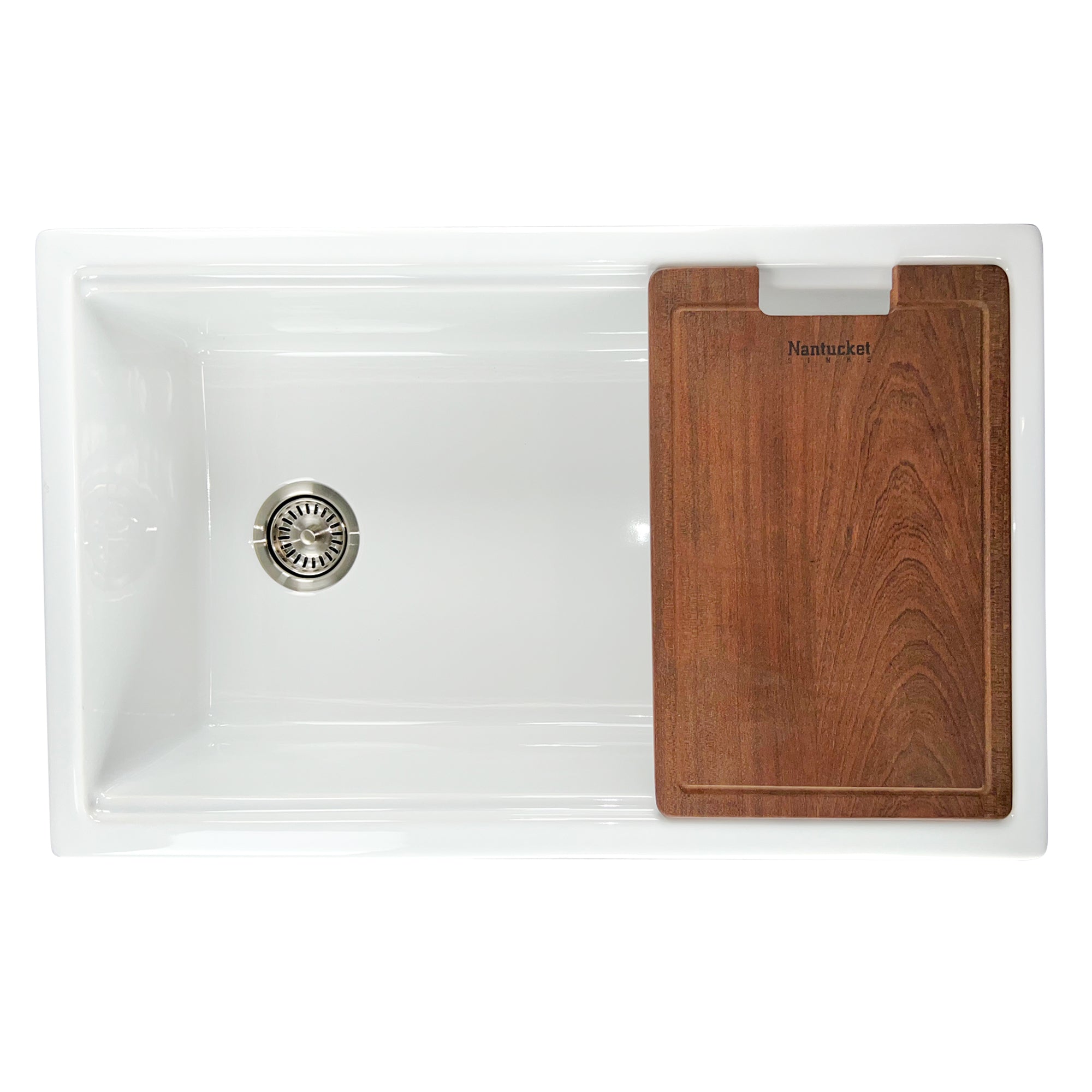 Alternate Image for Nantucket Sinks Cape 33" Dual Mount Fireclay Kitchen Sink with Accessories, White, Wellfleet-PS3320W