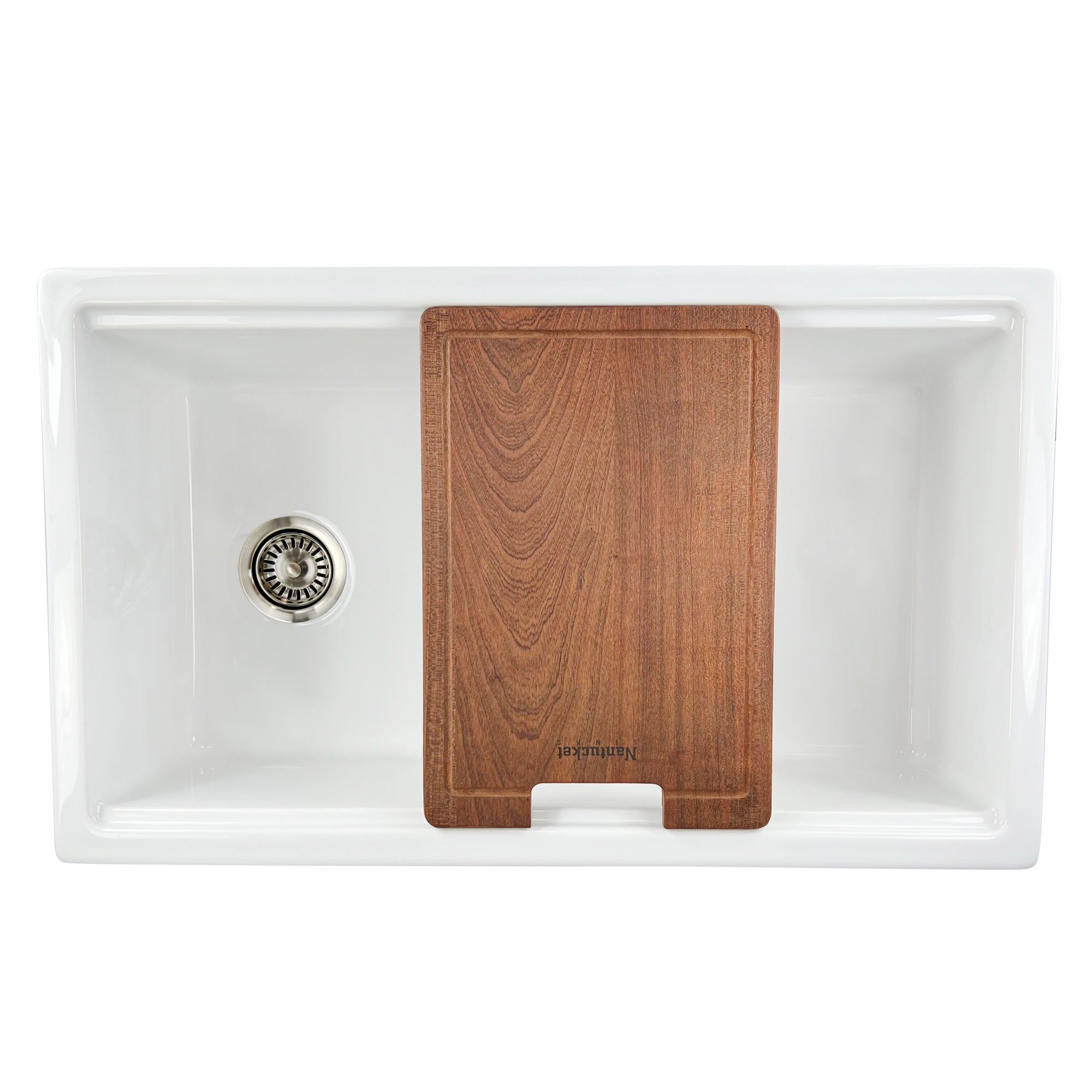 Alternate Image for Nantucket Sinks Cape 33" Dual Mount Fireclay Kitchen Sink with Accessories, White, Wellfleet-PS3320W