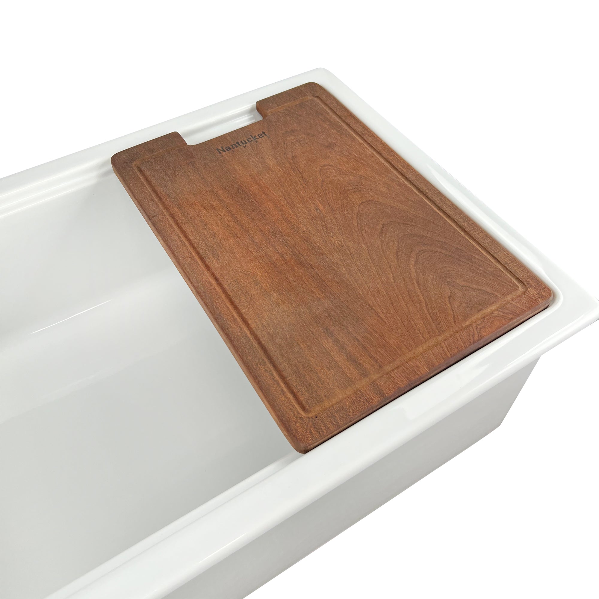 Alternate Image for Nantucket Sinks Cape 33" Dual Mount Fireclay Kitchen Sink with Accessories, White, Wellfleet-PS3320W