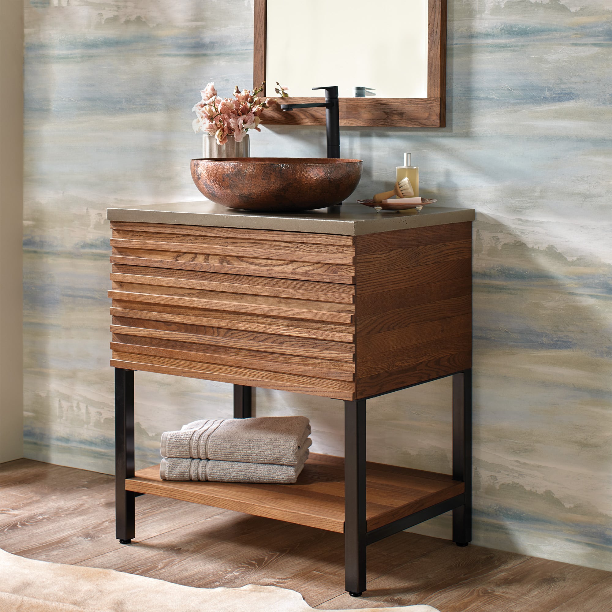 Native Trails Winemaker 30" Freestanding Vanity Base in Cask Oak, VNM301