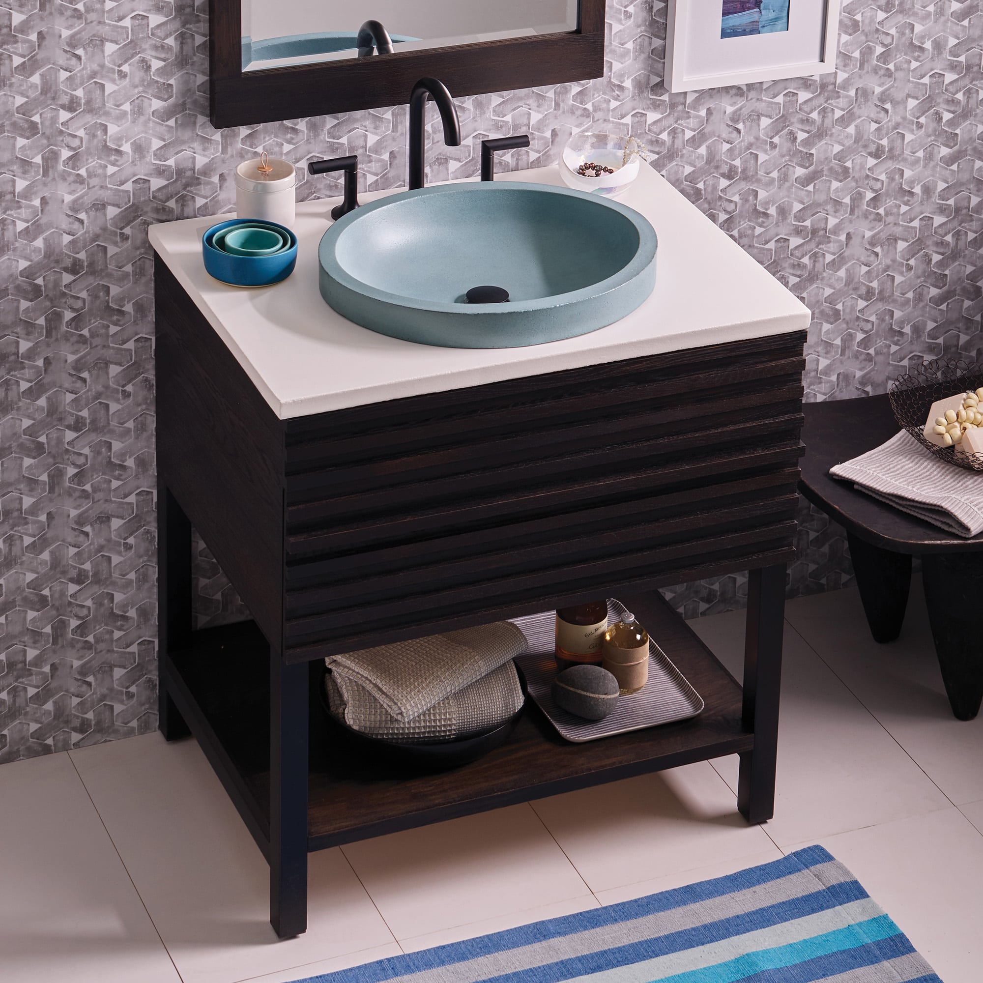 Native Trails Winemaker 30" Freestanding Vanity Base in Charred Oak, VNM308
