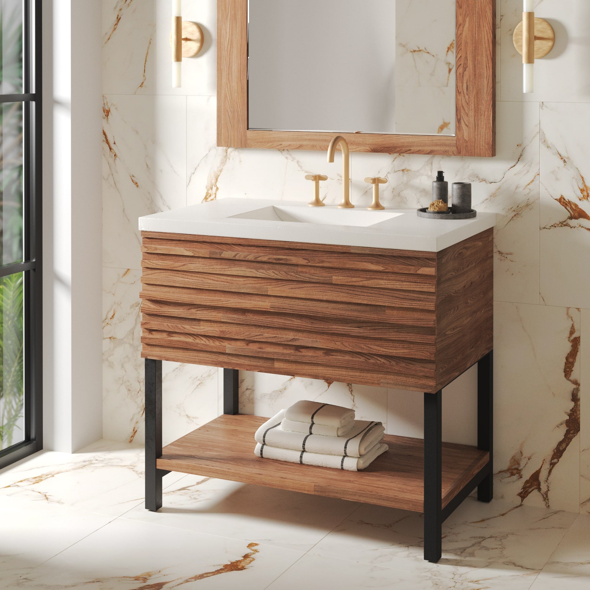 Native Trails Winemaker 36" Freestanding Reclaimed Wood Vanity Base in Cask Oak, VNM361 Product Image