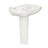 TOTO Prominence Oval Basin Pedestal Bathroom Sink with CeFiONtect for Single Hole Faucets, Colonial White, Vitreous China, LPT242G#11