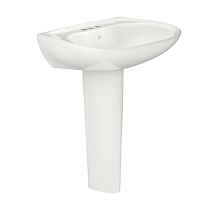 Alternate Image for TOTO Prominence Oval Basin Pedestal Bathroom Sink with CeFiONtect for 4 inch Center Faucets, Colonial White, Vitreous China, LPT242.4G#11