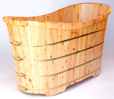ALFI brand 63" Cedar Wood Free Standing Oval Bathtub, Natural Wood, AB1105