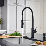 Blanco Catris Semi-Pro Pull-Down Dual-Spray Kitchen Faucet, Matte Black, 1.5 GPM, Brass, 443032