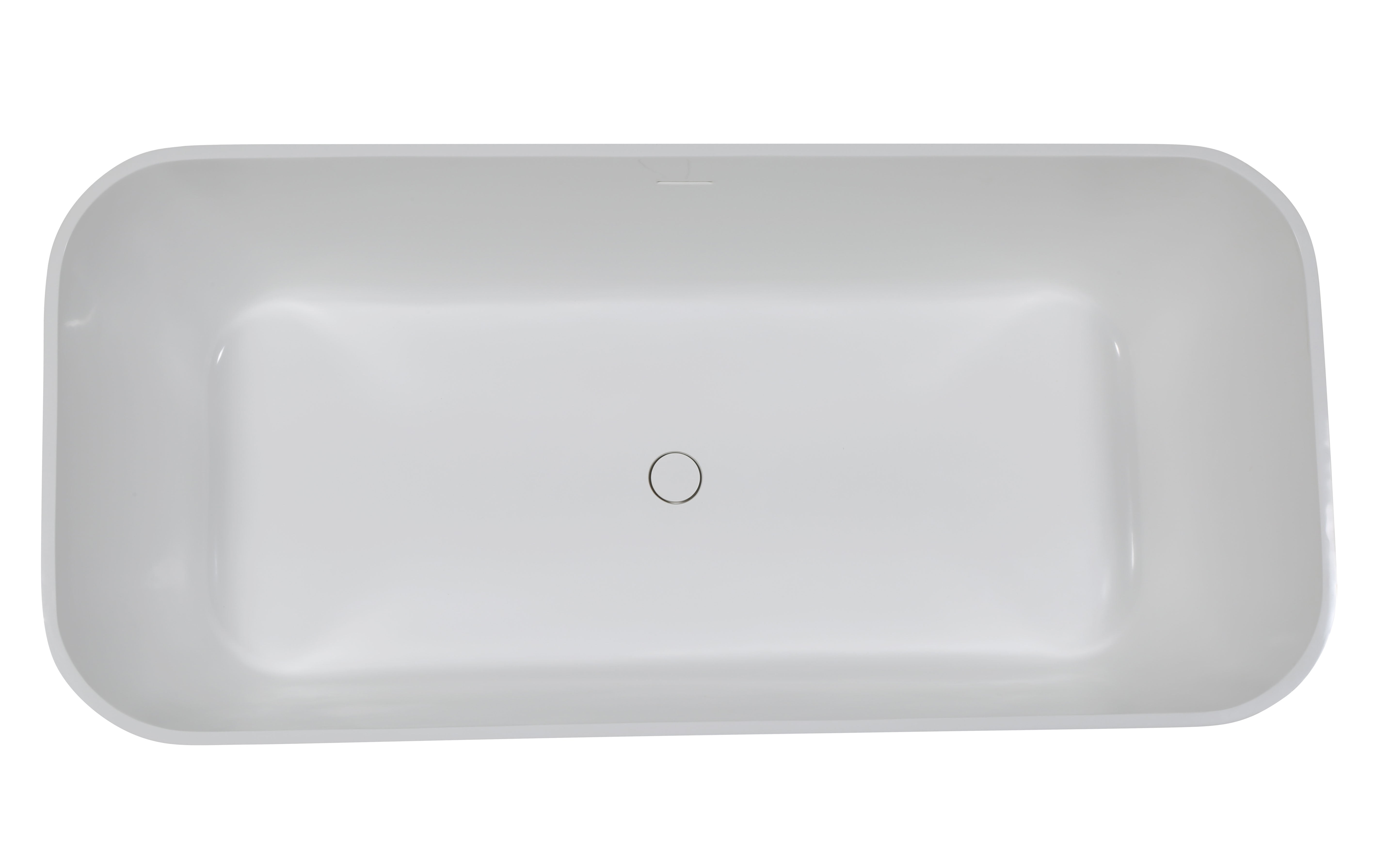 ALFI brand 68" Solid Surface Resin Free Standing Rectangle Soaking Bathtub, Black & White, AB9952BM
