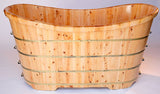 Alternative View of ALFI brand 63" Cedar Wood Free Standing Oval Bathtub, Natural Wood, AB1105