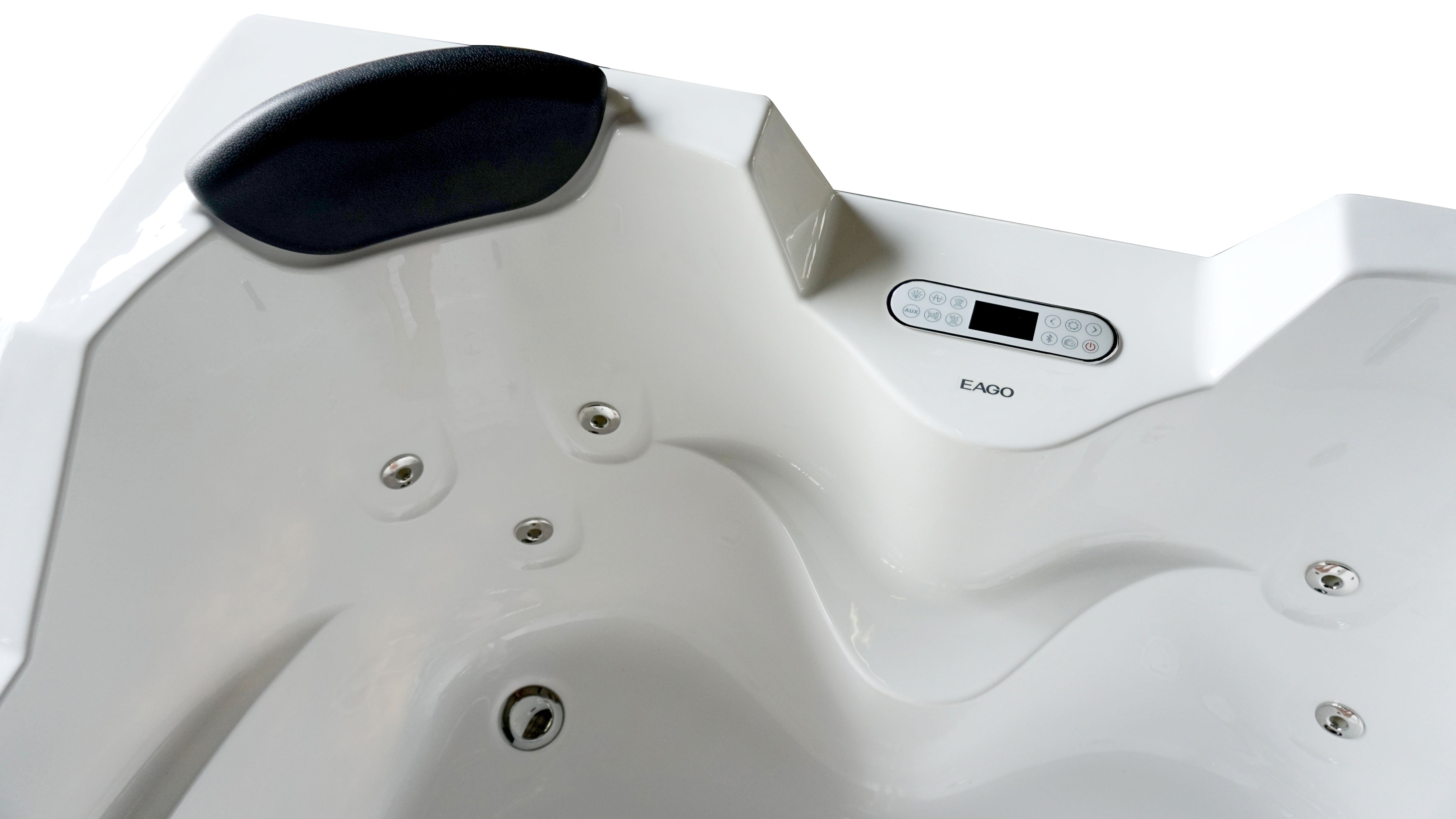 Eago 67" Acrylic Corner Neo-angle Round Bathtub, White, AM113ETL-L