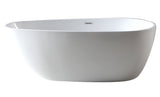 ALFI brand 59" Acrylic Free Standing Oval Soaking Bathtub, White, AB8861