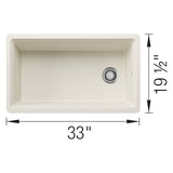 Blanco Inteos 33" Undermount Silgranit Workstation Kitchen Sink, Soft White, No Faucet Hole, 443318