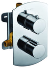 ALFI brand AB3809-PC Polished Chrome Round Knob 1 Way Thermostatic Shower Mixer, Brass