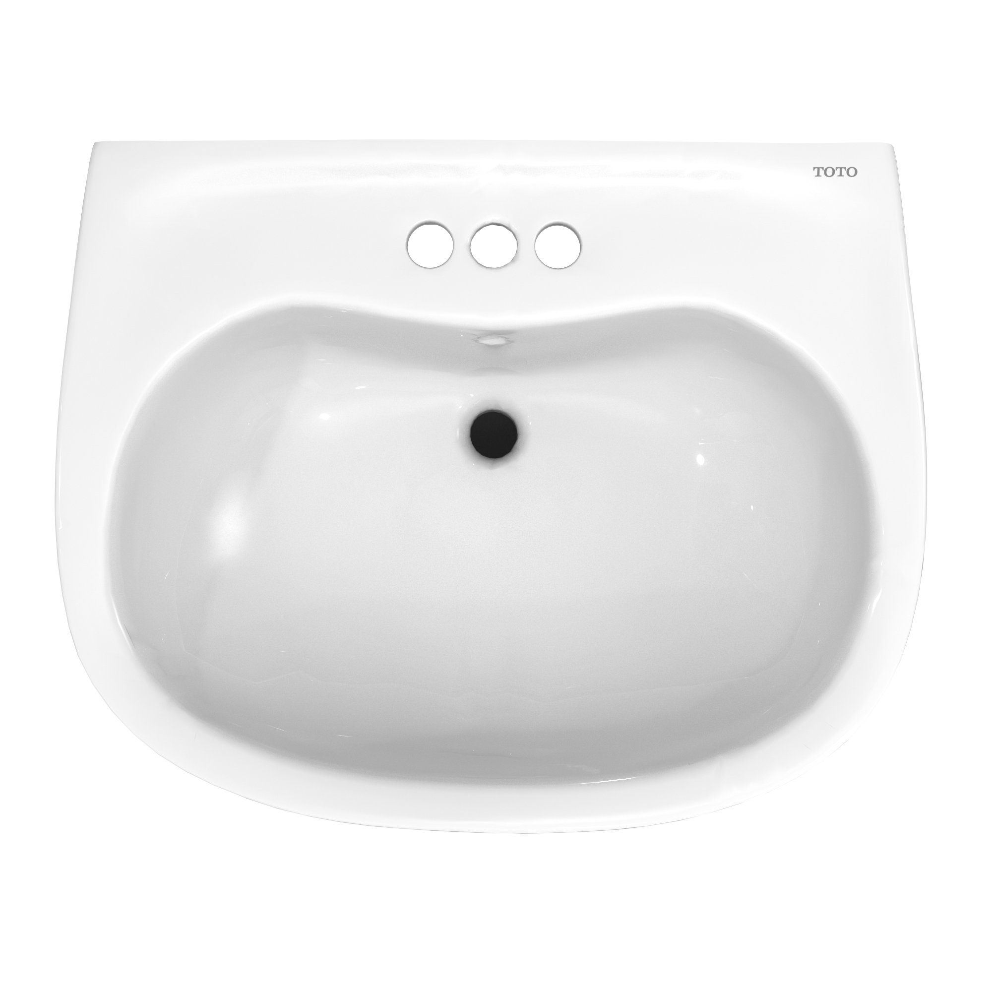 TOTO Prominence Oval Basin Pedestal Bathroom Sink with CEFIONTECT for 4 inch Center Faucets, Cotton White, Vitreous China, LPT242.4G#01