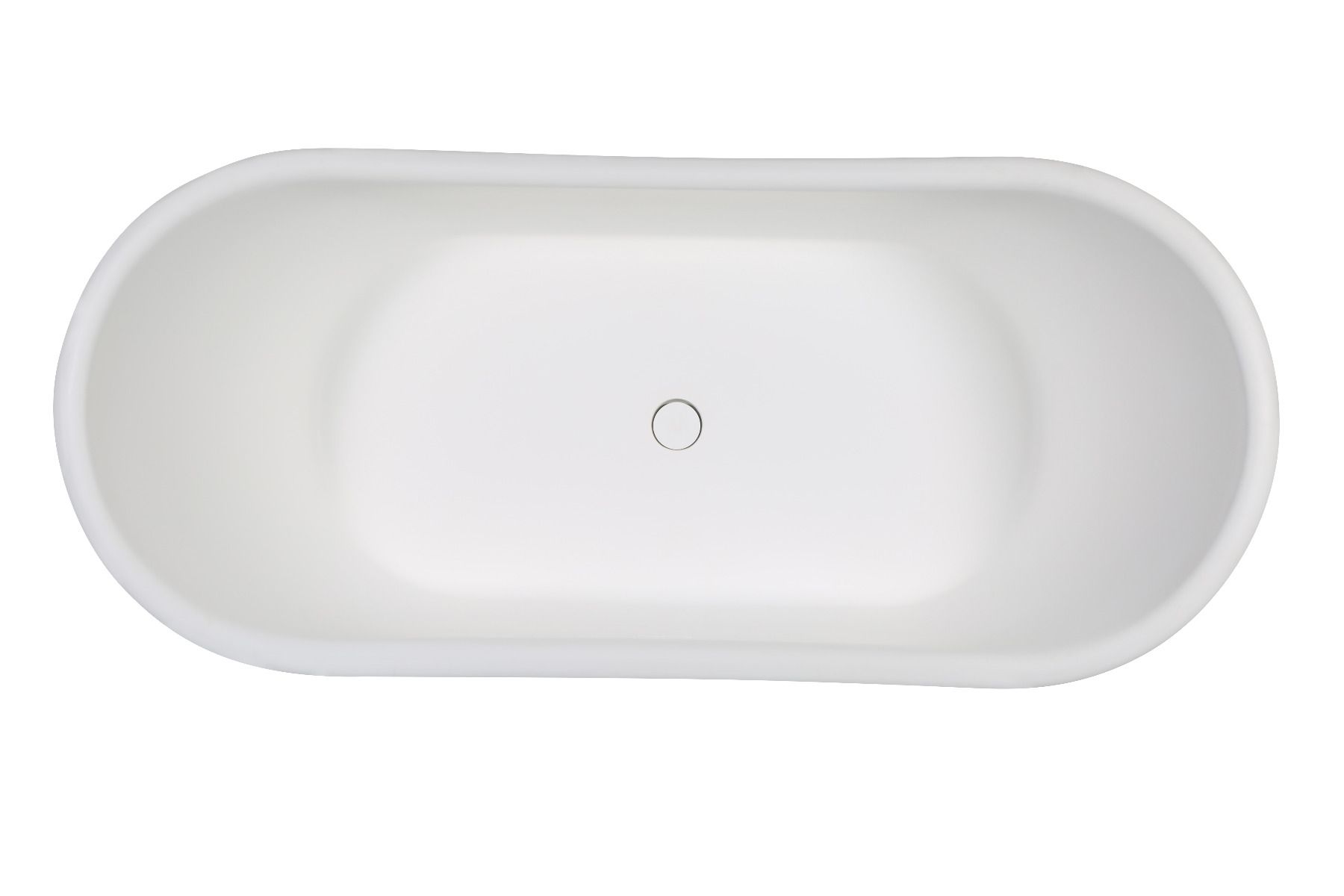 ALFI brand 63" Solid Surface Resin Free Standing Oval Bathtub, White Matte, AB9950