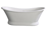 ALFI brand 63" Solid Surface Resin Free Standing Oval Bathtub, White Matte, AB9950