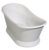 ALFI brand 63" Solid Surface Resin Free Standing Oval Bathtub, White Matte, AB9950