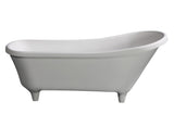 ALFI brand 68" Solid Surface Resin Free Standing Oval Bathtub, White Matte, AB9960