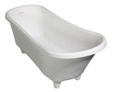 ALFI brand 68" Solid Surface Resin Free Standing Oval Bathtub, White Matte, AB9960