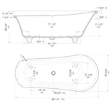 ALFI brand 68" Solid Surface Resin Free Standing Oval Bathtub, White Matte, AB9960