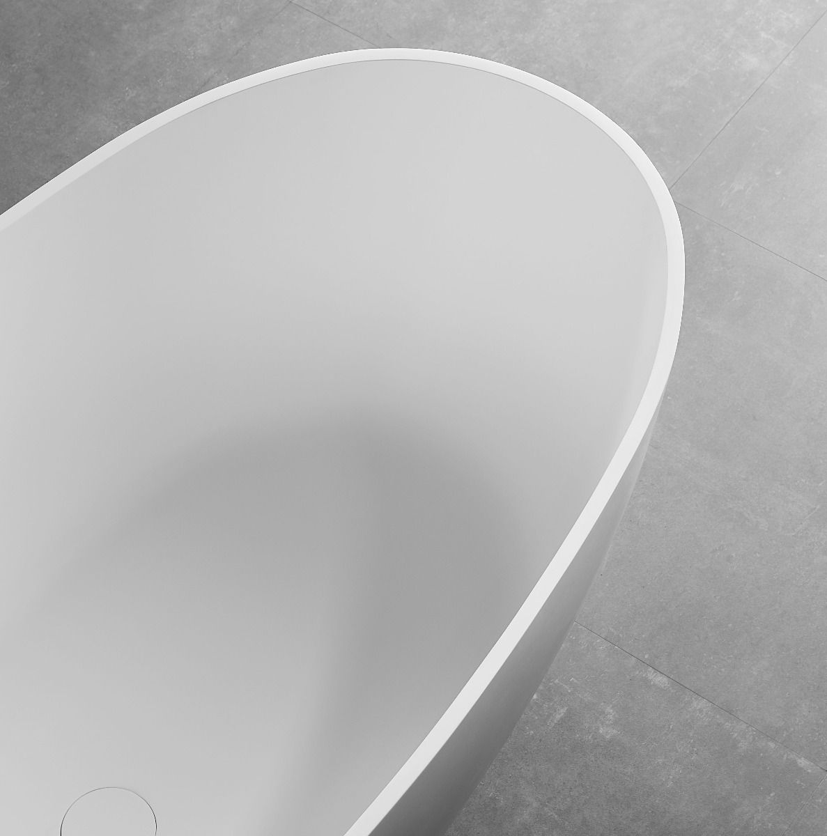 ALFI brand 59" Solid Surface Resin Free Standing Oval Soaking Bathtub, White, AB9975