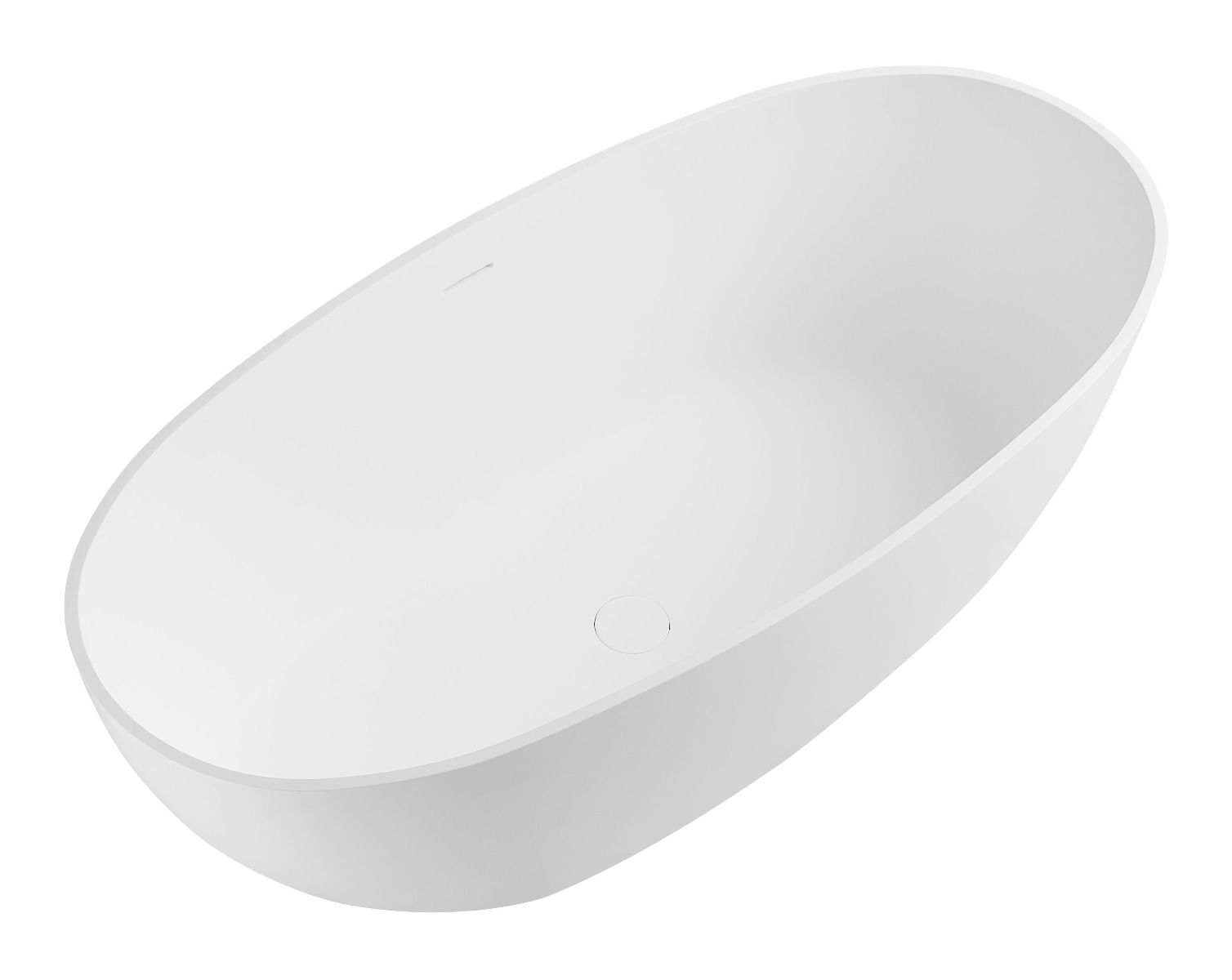 ALFI brand 59" Solid Surface Resin Free Standing Oval Soaking Bathtub, White, AB9975