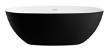 ALFI brand 59" Solid Surface Resin Free Standing Oval Soaking Bathtub, Black & White, AB9975BM