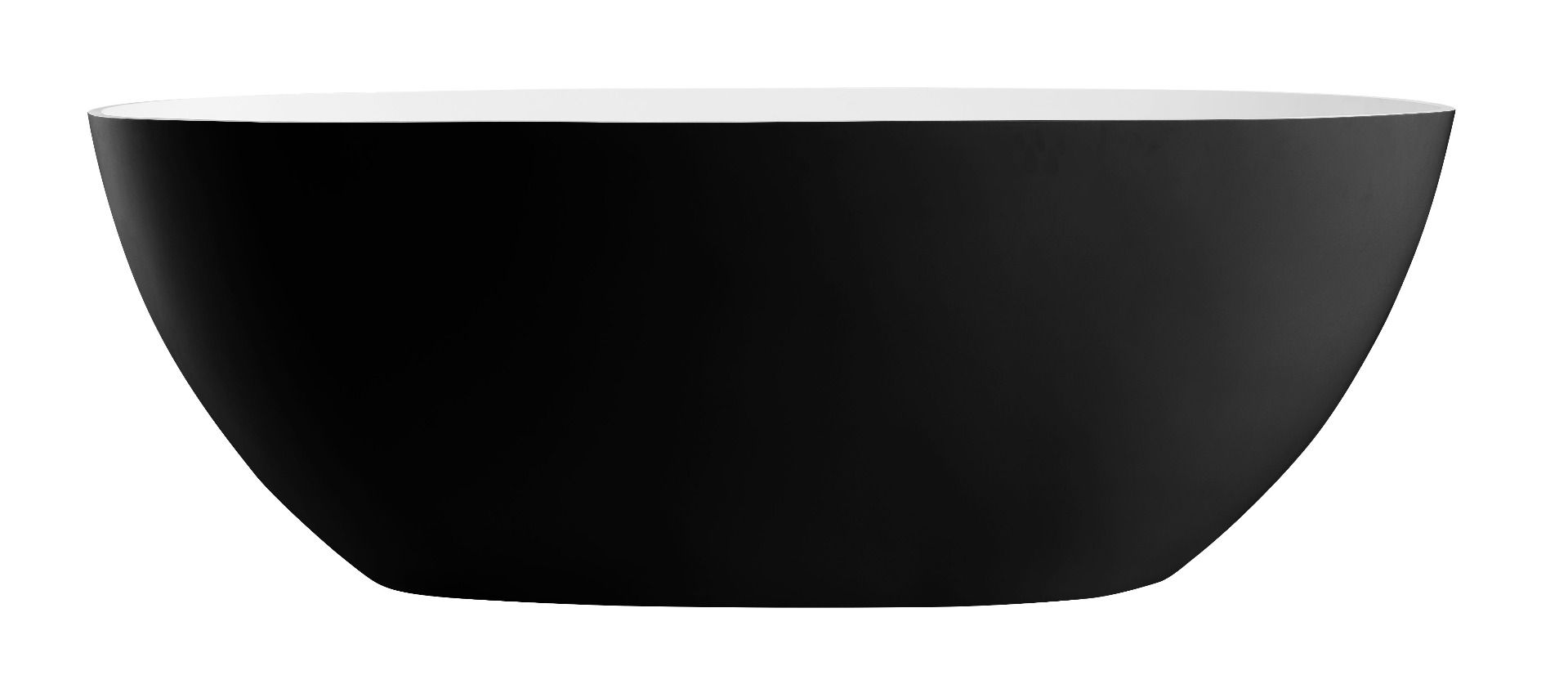 ALFI brand 59" Solid Surface Resin Free Standing Oval Soaking Bathtub, Black & White, AB9975BM