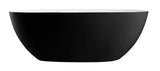 ALFI brand 59" Solid Surface Resin Free Standing Oval Soaking Bathtub, Black & White, AB9975BM