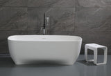 ALFI brand 68" Solid Surface Resin Free Standing Rectangle Bathtub, White Matte, AB9980