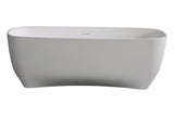 ALFI brand 68" Solid Surface Resin Free Standing Rectangle Bathtub, White Matte, AB9980