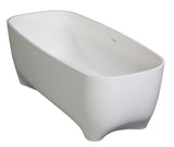 ALFI brand 68" Solid Surface Resin Free Standing Rectangle Bathtub, White Matte, AB9980