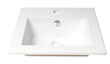 ALFI brand 16.38" x 16.13" Square Drop In Porcelain Bathroom Sink, White, 1 Faucet Hole, ABC801