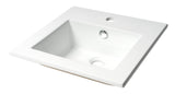 ALFI brand 16.38" x 16.13" Square Drop In Porcelain Bathroom Sink, White, 1 Faucet Hole, ABC801