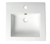 ALFI brand 16.38" x 16.13" Square Drop In Porcelain Bathroom Sink, White, 1 Faucet Hole, ABC801