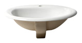 ALFI brand 20.88" x 17.5" Oval Drop In Porcelain Bathroom Sink, White, 1 Faucet Hole, ABC802